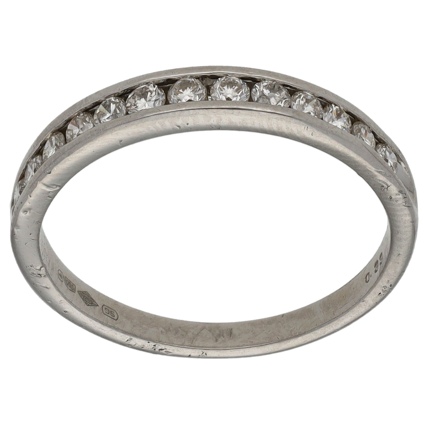 Platinum 0.14ct Diamond Half Eternity Ring Size L