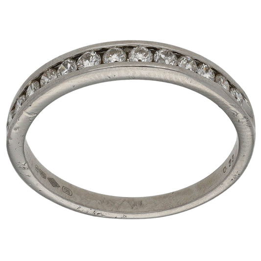 Platinum 0.14ct Diamond Half Eternity Ring Size L