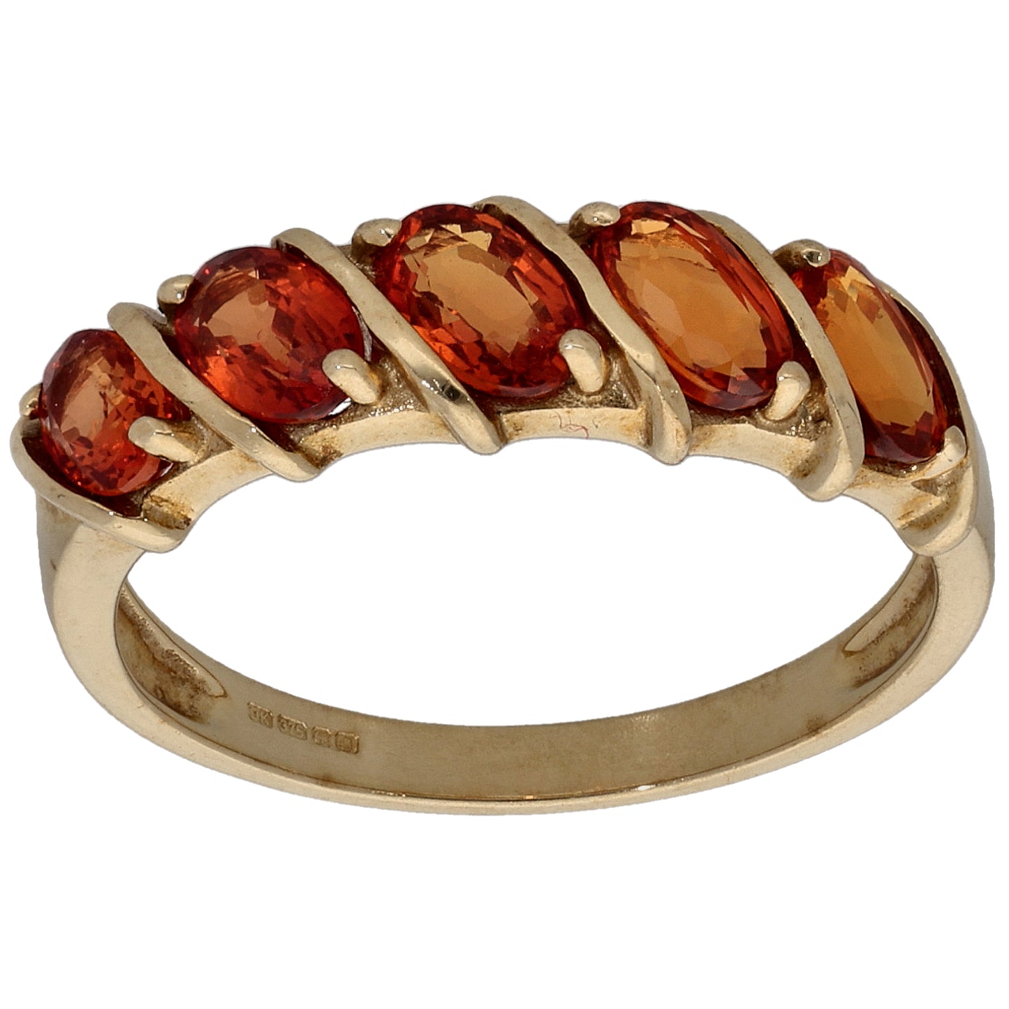 9ct Gold Sapphire Half Eternity Ring Size N