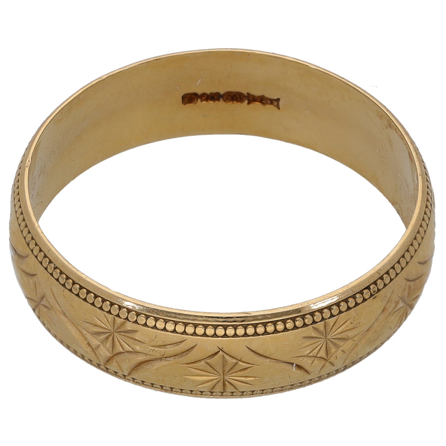 9ct Gold Patterned Wedding Ring Size X