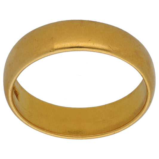 22ct Gold Plain Wedding Ring Size Q