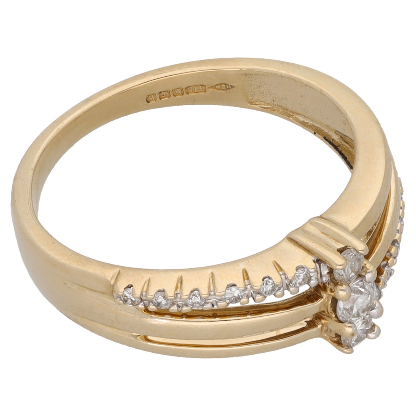 9ct Gold 0.27ct Diamond Dress/Cocktail Ring Size L