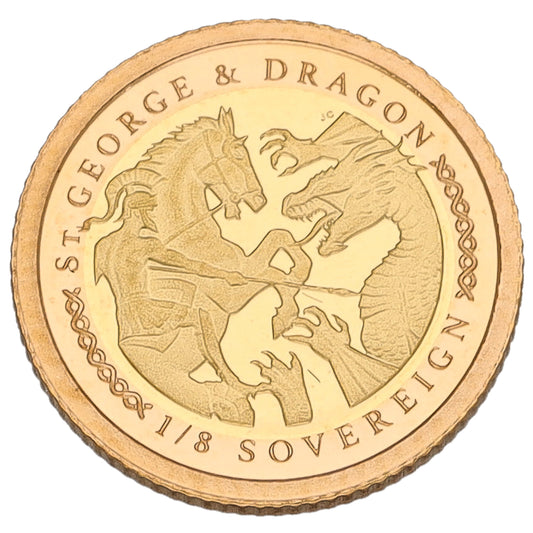 22ct Gold St George & Dragon Eighth Sovereign Coin 2022