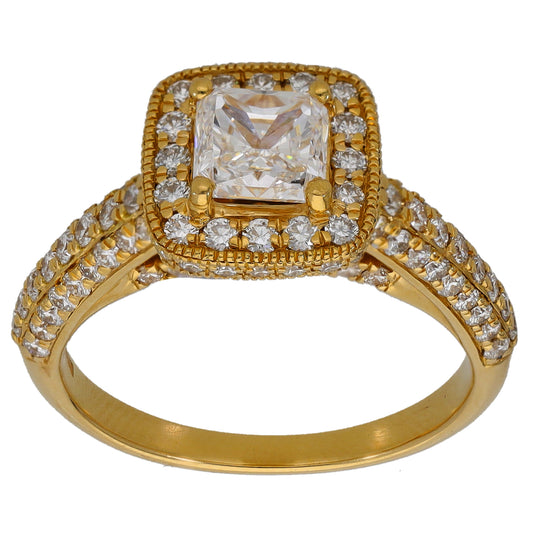 18ct Gold 1.41ct Diamond & Sapphire Dress/Cocktail Ring Size N