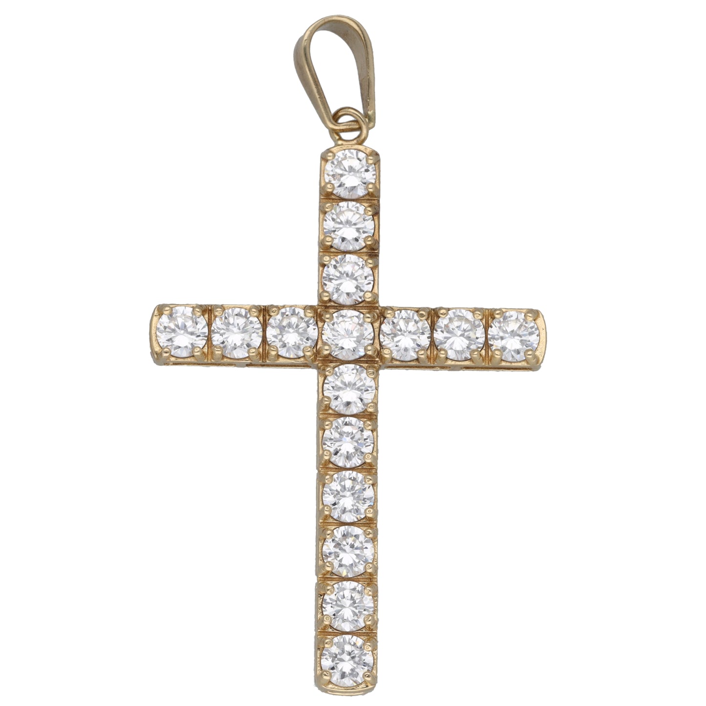 9ct Gold Cubic Zirconia Cross Pendant
