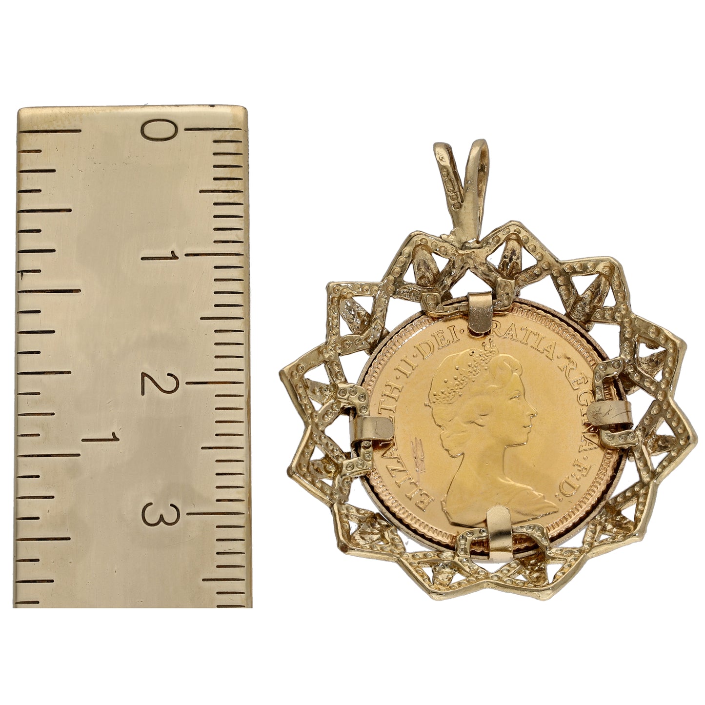 9ct Gold Half Sovereign Coin Pendant