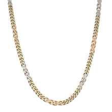 Load image into Gallery viewer, 14ct Tricolour Gold Curb Chain 20&quot;

