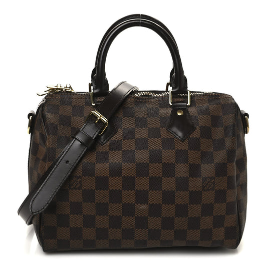 Louis Vuitton Speedy Bandoulière 25 Damier Ebene Coated Canvas Bag - Brown