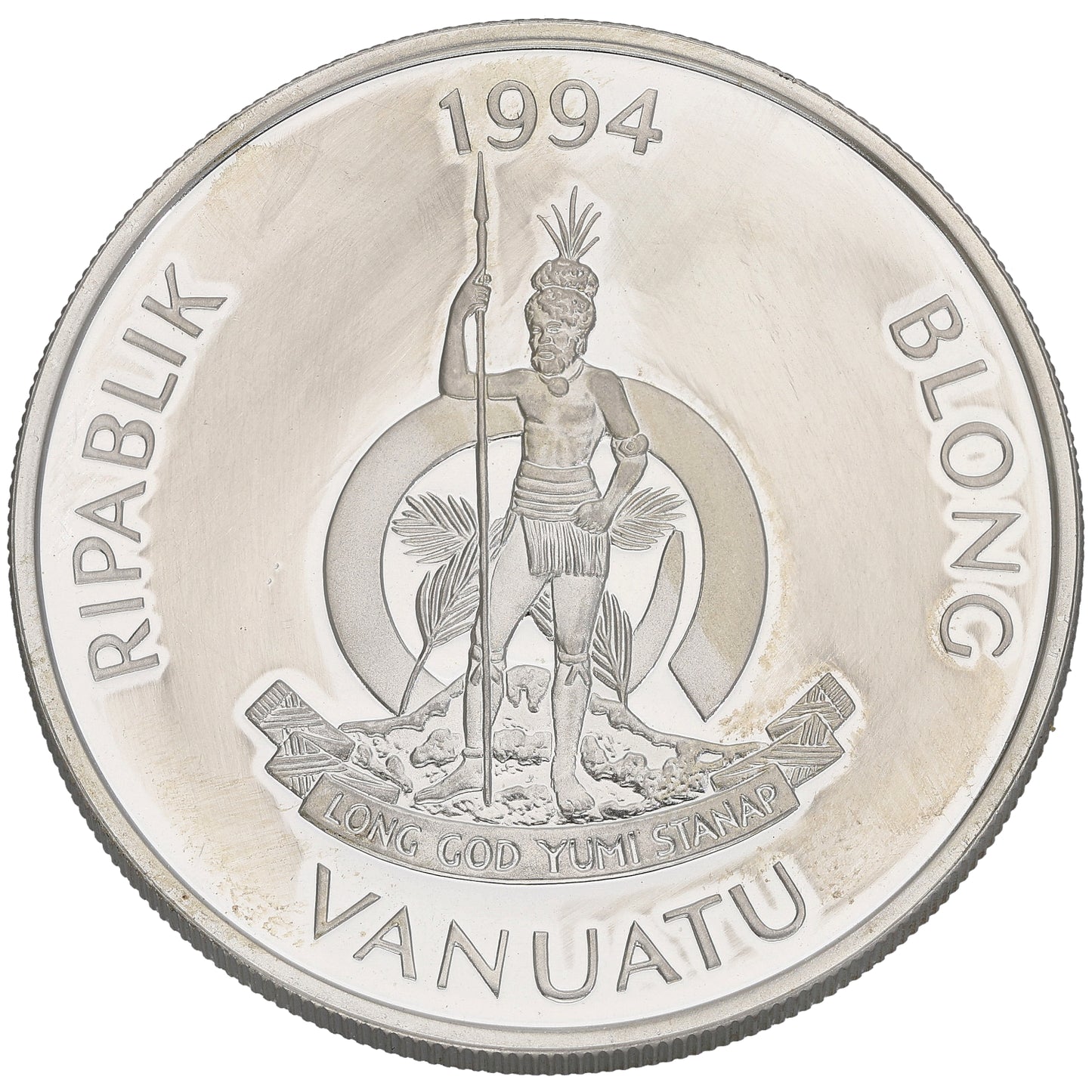 Sterling Silver Vanuatu 50 Vatu Coin 1994