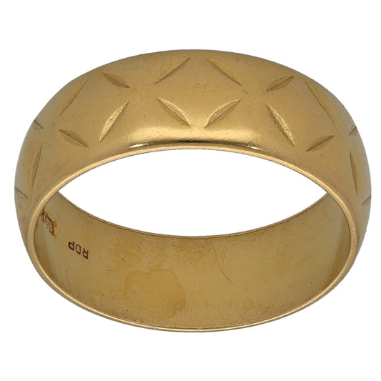 22ct Gold Plain Wedding Ring Size Q