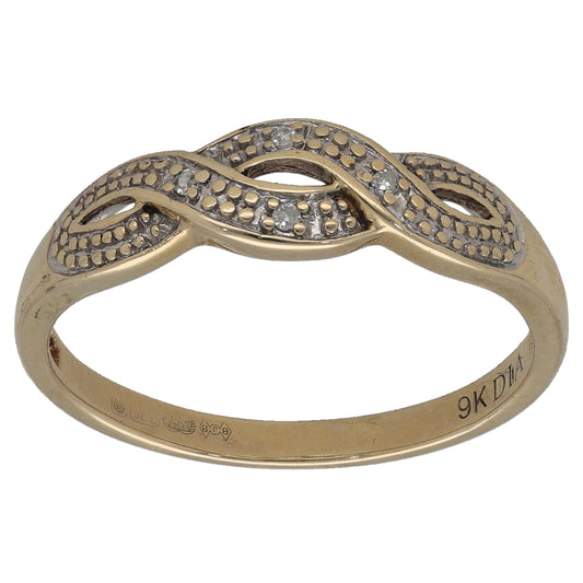 9ct Gold 0.02ct Diamond Alternative Ring Size O