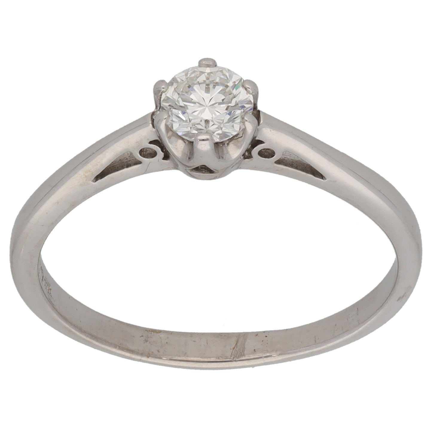 9ct White Gold 0.36ct Diamond Solitaire Ring Size O