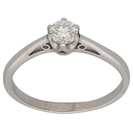 9ct White Gold 0.36ct Diamond Solitaire Ring Size O