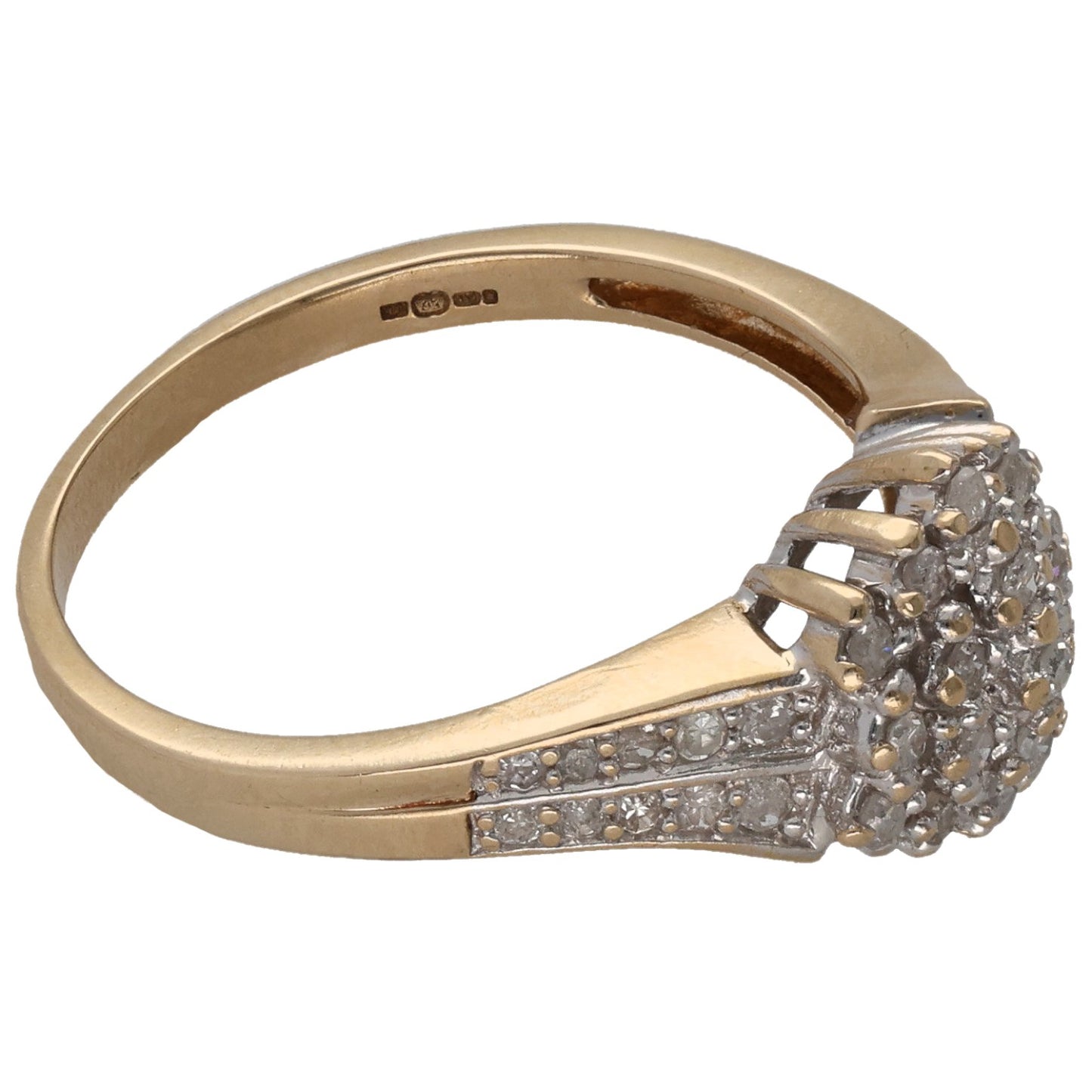 9ct Gold 0.33ct Diamond Cluster Ring Size O