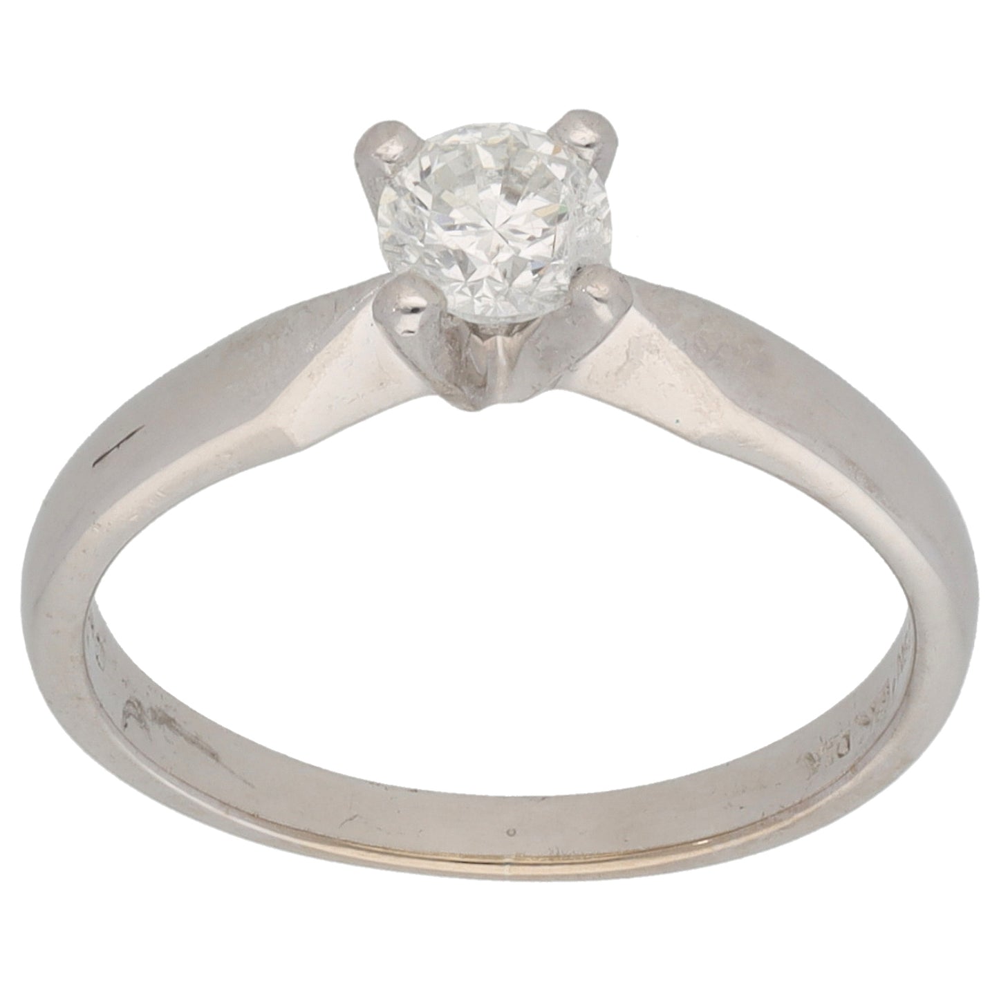 18ct White Gold 0.37ct Diamond Solitaire Ring Size K
