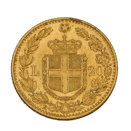 22ct Gold Italian 20 Lire Coin 1881