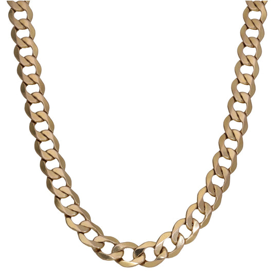 9ct gold curb chain necklace with chunky oval links