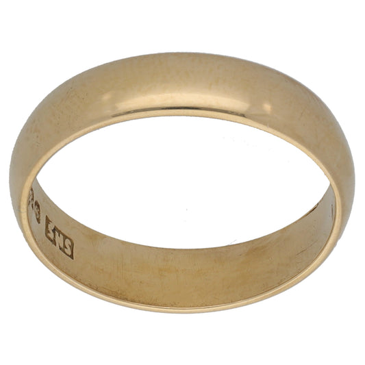 9ct Gold Plain Wedding Ring Size M
