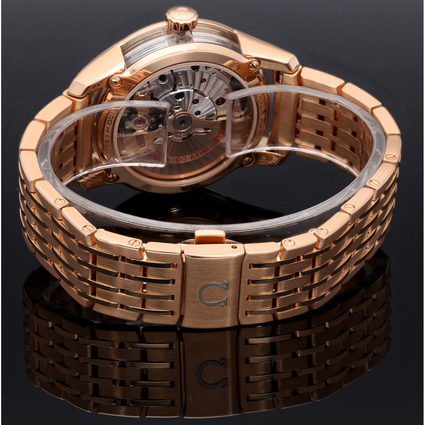 Omega De Ville Hour Vision 431.60.41.21.02.001 , white dial, rose gold, rear side image