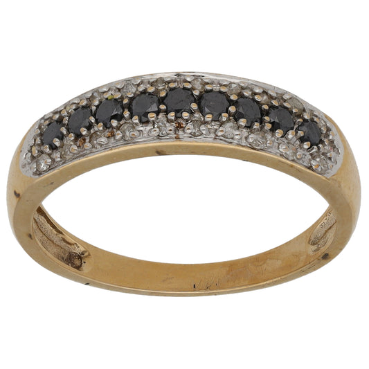 9ct Gold 0.22ct Diamond Half Eternity Ring Size P