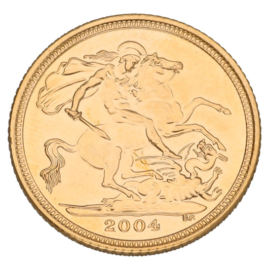 22ct Gold Queen Elizabeth II Half Sovereign Coin 2004
