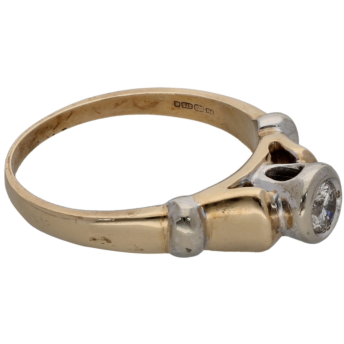 9ct Gold 0.20ct Diamond Solitaire Ring Size N