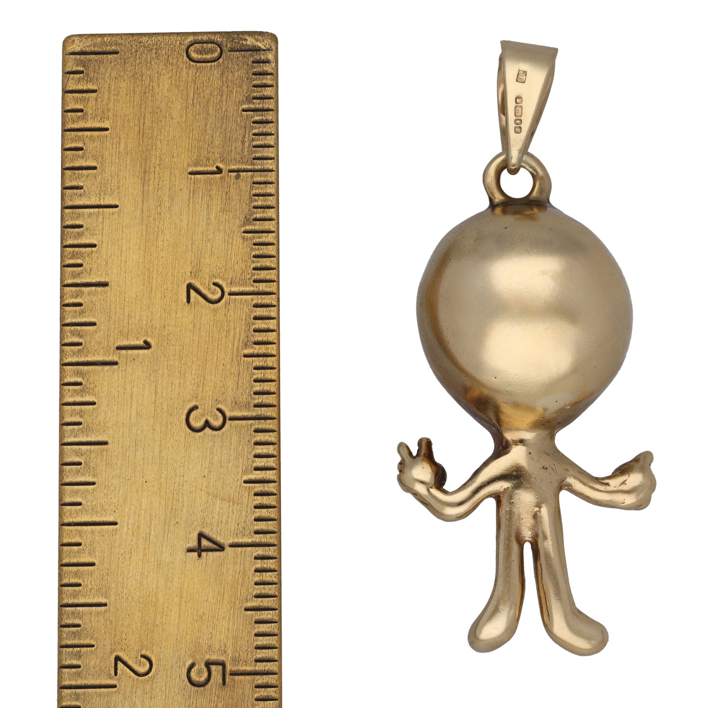 9ct Gold Imitation Gems Alien Pendant