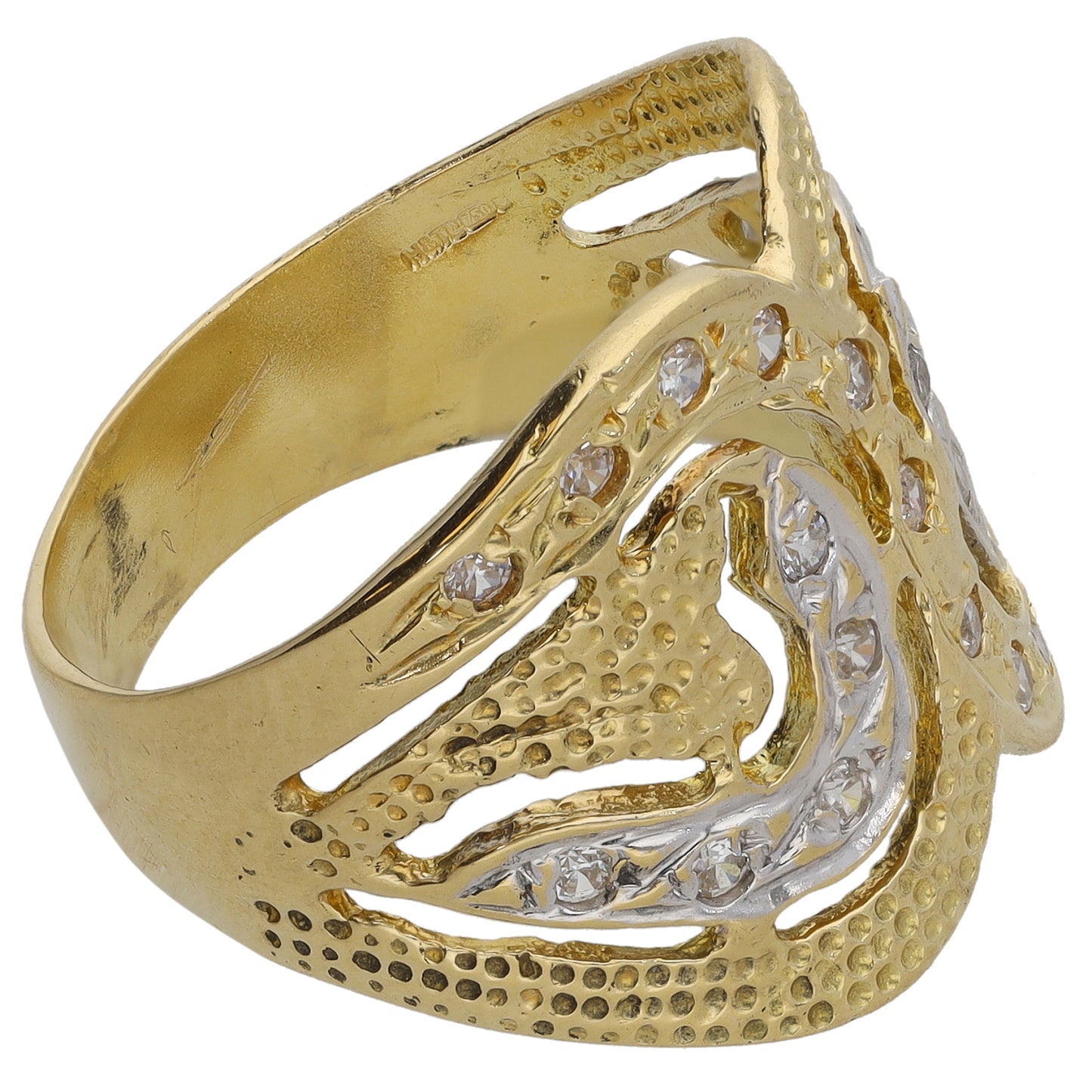 18ct Bi-Colour Gold Dress/Cocktail Ring Size P