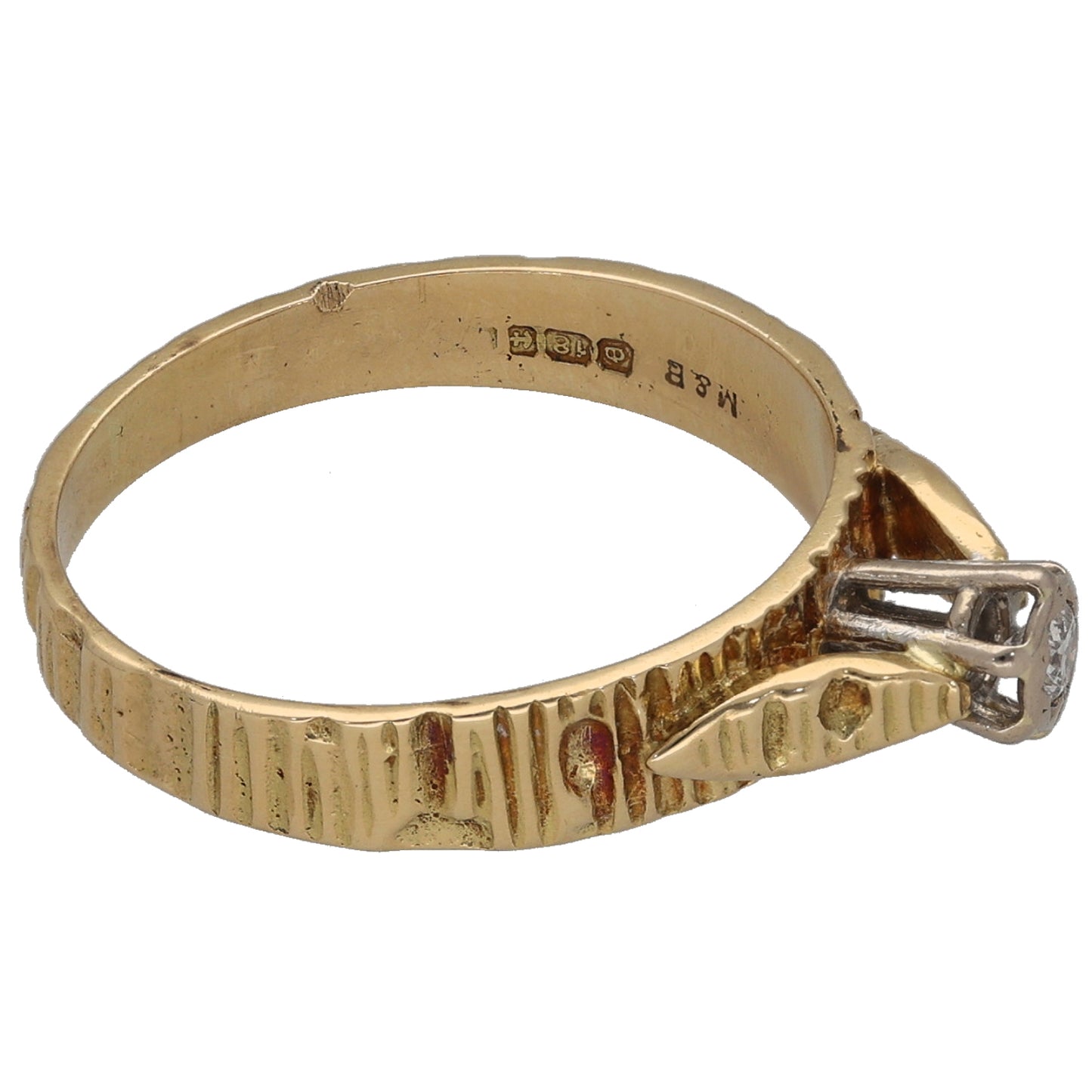 18ct Gold 0.05ct Diamond Solitaire Ring Size N