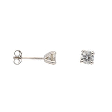 Load image into Gallery viewer, 18ct White Gold 0.50ct Round Cut Diamond Ladies Solitaire Earrings
