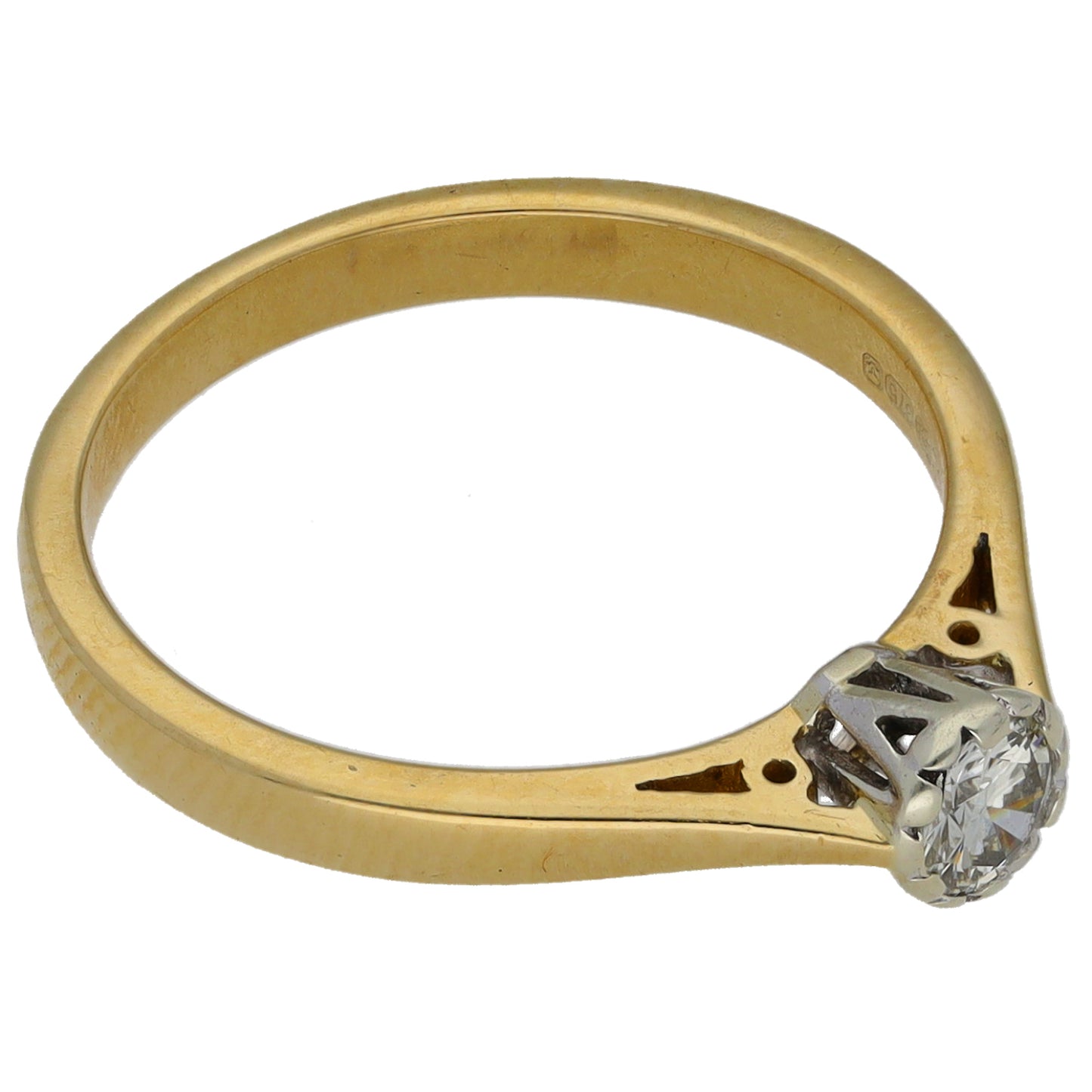 9ct Gold 0.20ct Diamond Solitaire Ring Size O