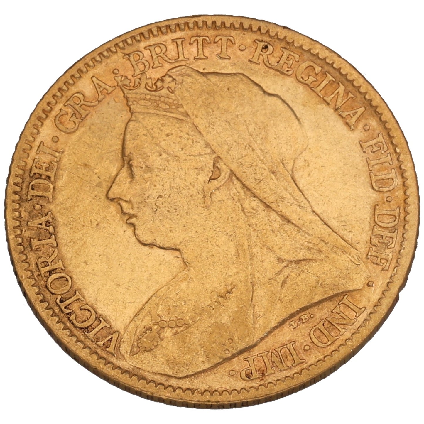 22ct Gold Queen Victoria Half Sovereign Coin 1900