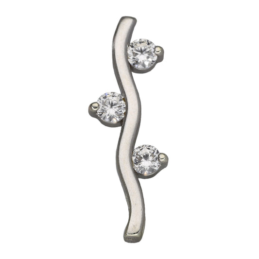 9ct White Gold Cubic Zirconia Alternative Pendant