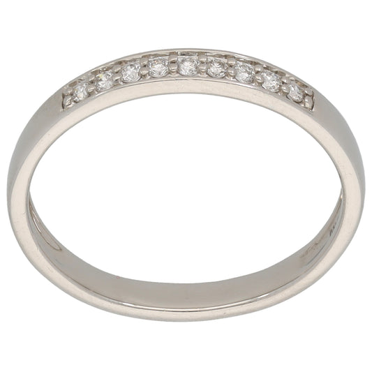 Platinum 0.10ct Diamond Half Eternity Ring Size O