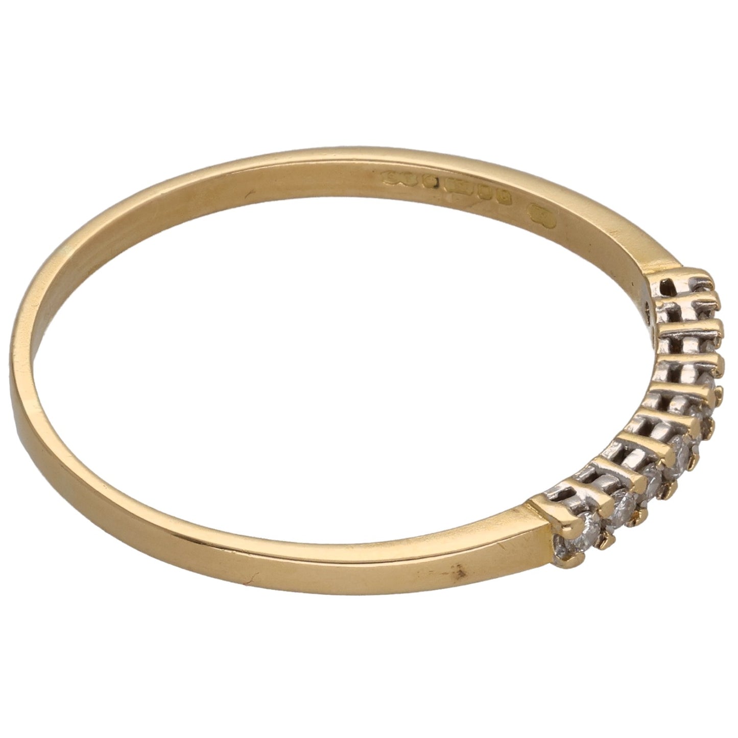 18ct Gold 0.27ct Diamond Half Eternity Ring Size Z
