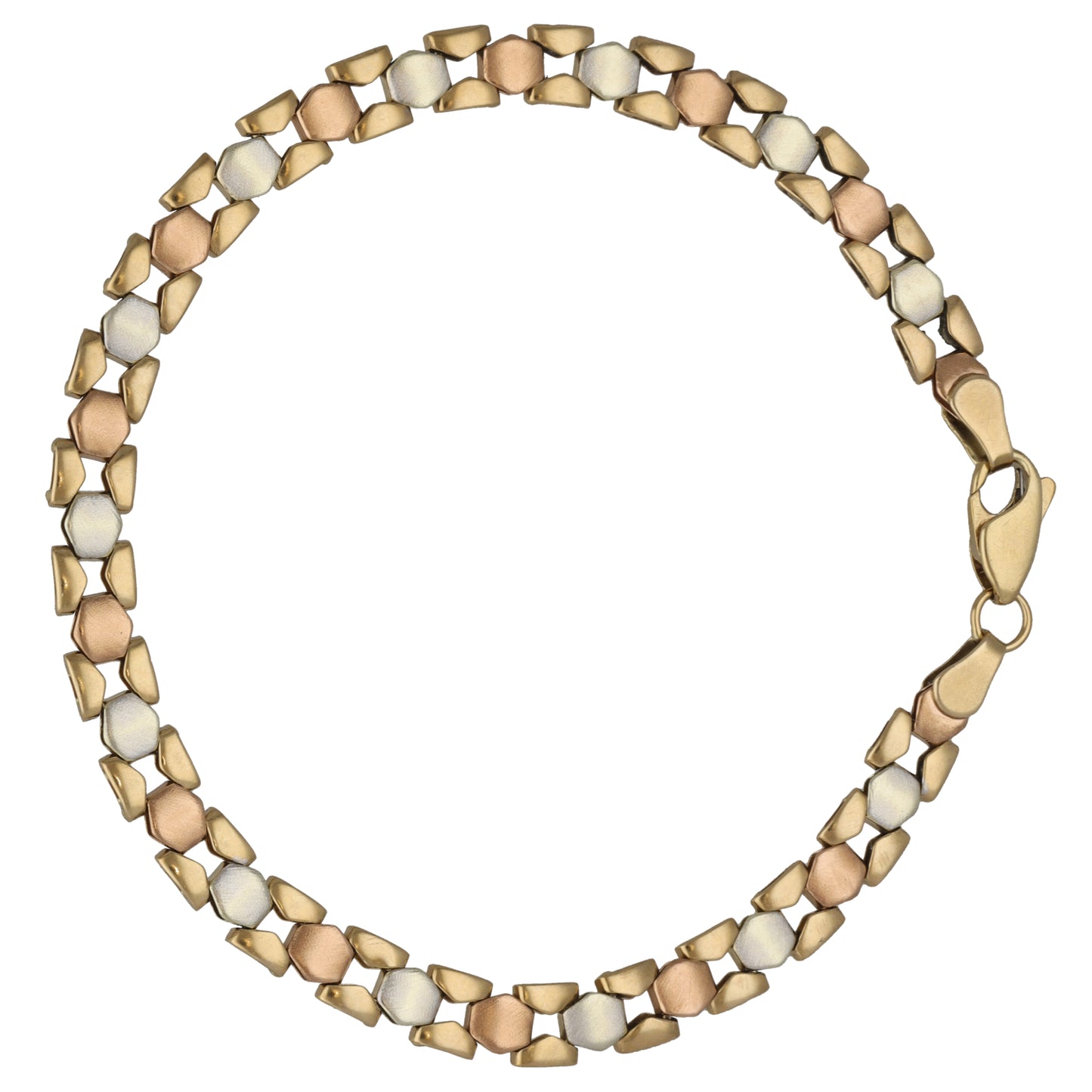 9ct Tri-Colour Gold Alternative Bracelet