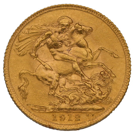 22ct Gold King George V Full Sovereign Coin 1912