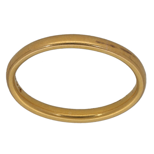 22ct Gold Plain Wedding Ring Size L