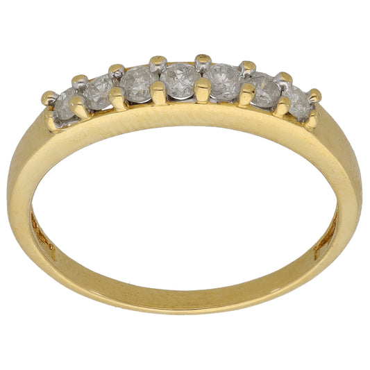 18ct Gold 0.33ct Diamond Half Eternity Ring Size O