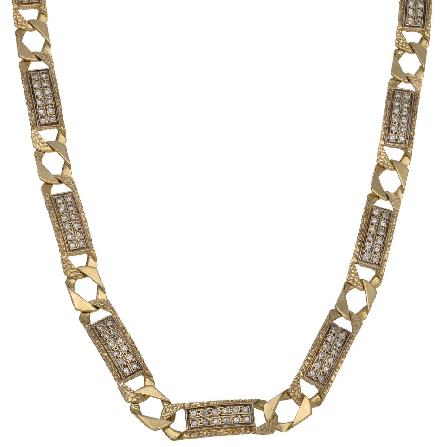 9ct Gold Cubic Zirconia Curb Chain 18"