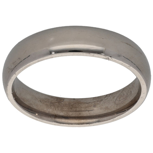 18ct White Gold Plain Wedding Ring Size S