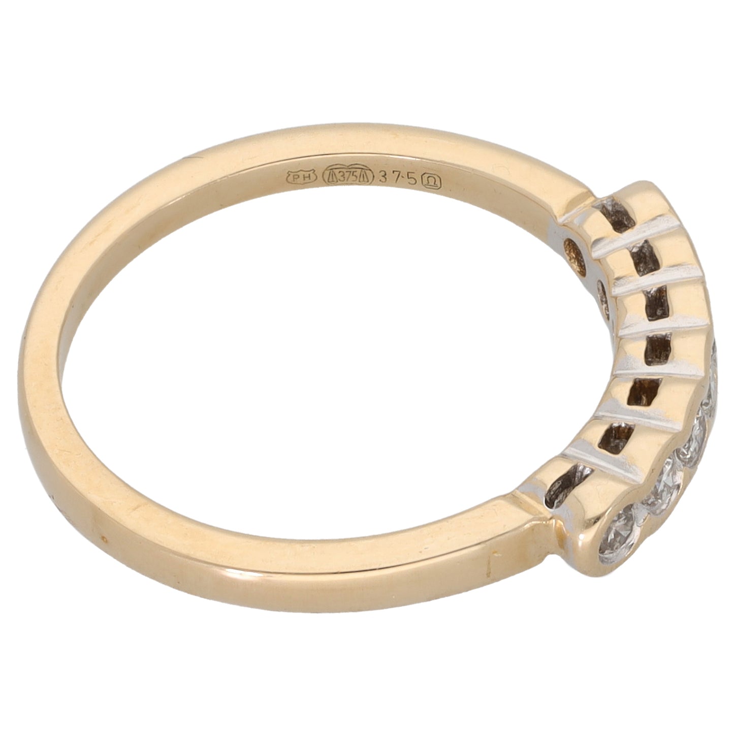 9ct Gold 0.25ct Diamond Half Eternity Ring Size M
