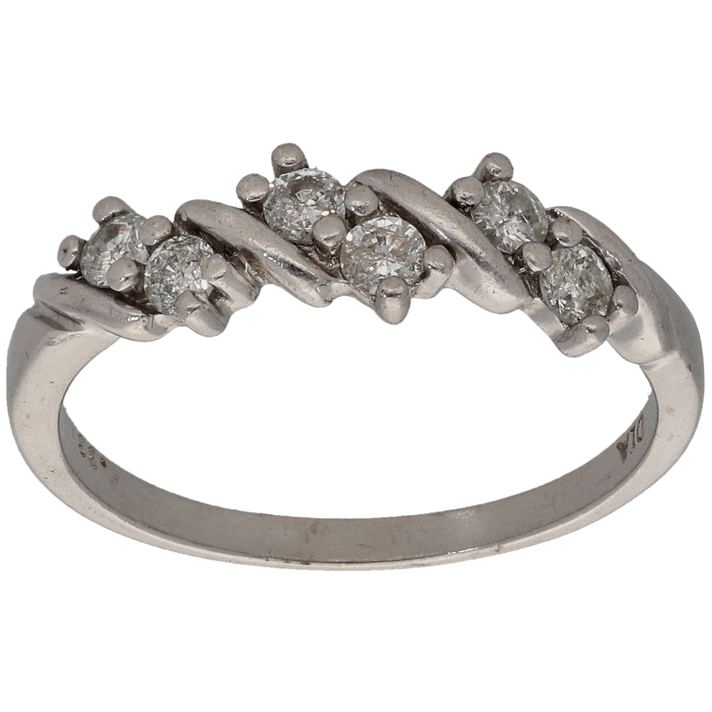 9ct White Gold 0.30ct Diamond Half Eternity Ring Size O
