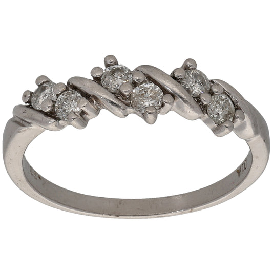 9ct White Gold 0.30ct Diamond Half Eternity Ring Size O