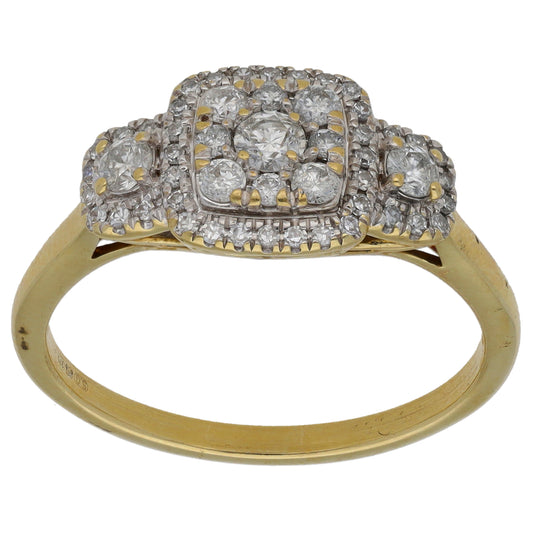 9ct Gold 0.50ct Diamond Dress/Cocktail Ring Size P