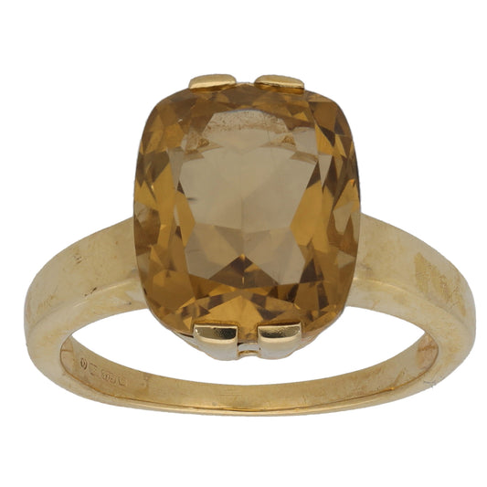 9ct Gold Quartz Single Stone Ring Size M