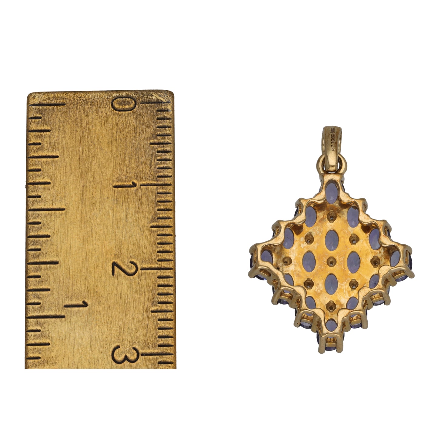 9ct Gold Tanzanite & Imitation Dress/Cocktail Pendant