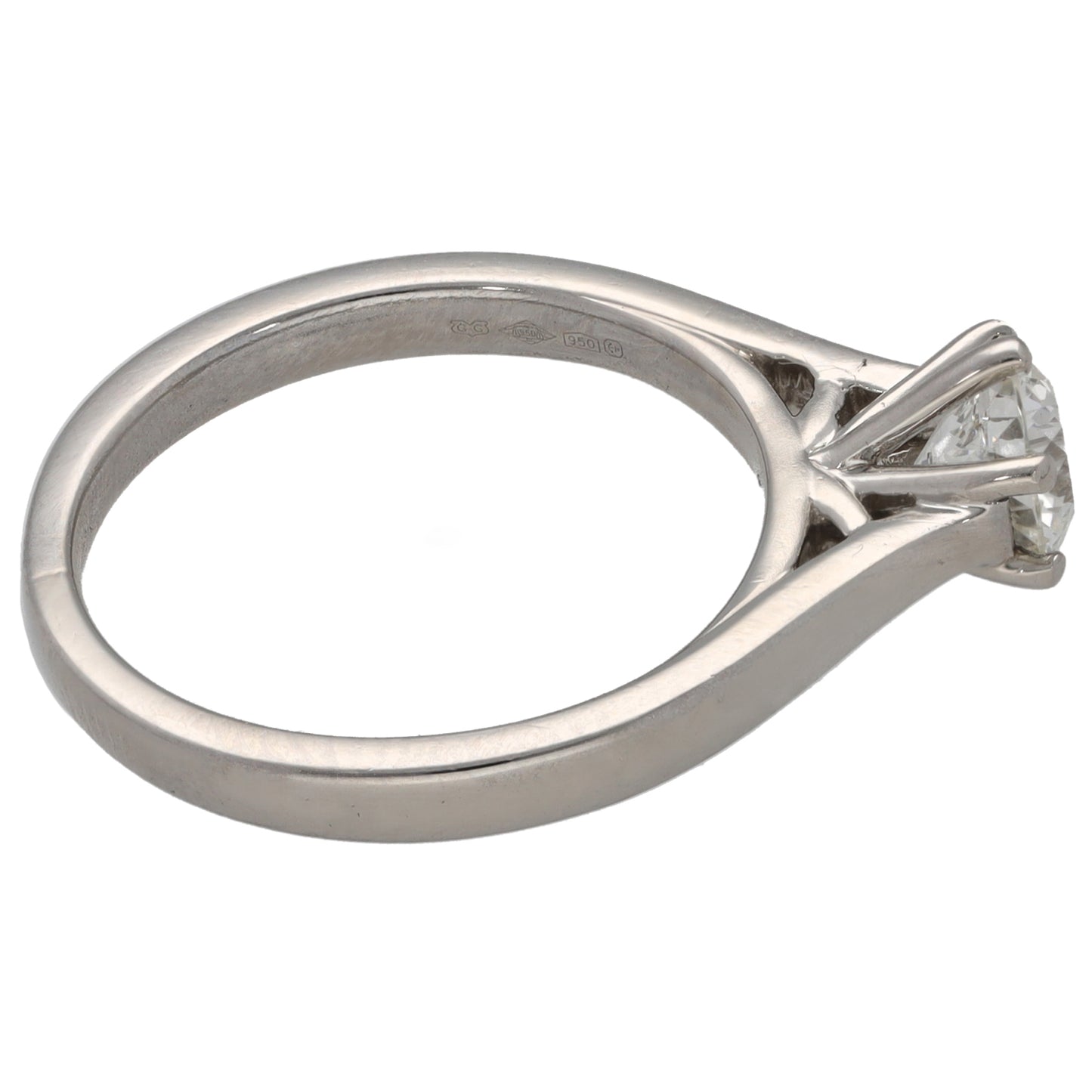 Platinum 0.75ct Diamond Solitaire Ring Size K
