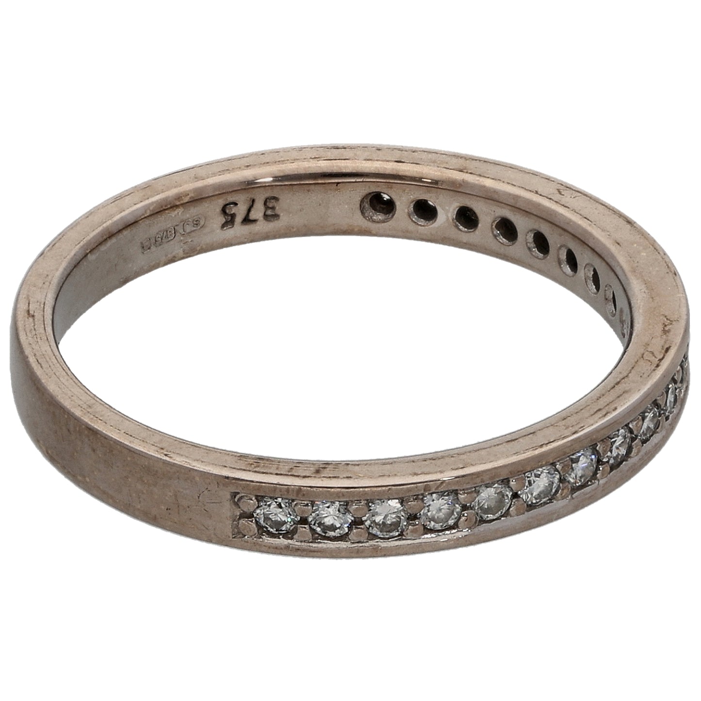 9ct White Gold 0.25ct Diamond Half Eternity Ring Size N