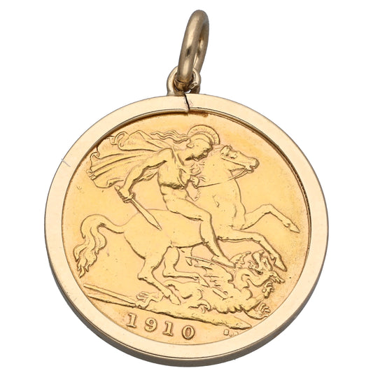 9ct Gold Half Sovereign Coin Pendant
